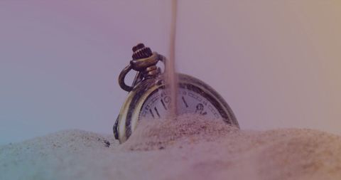 Antique Pocket Watch Entombed in Sand Symbolizing Passage of Time - Download Free Stock Images Pikwizard.com