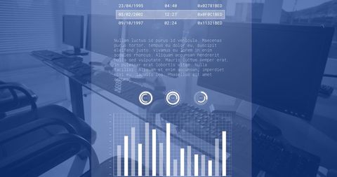 Digital Data Interface Display in Modern Office Environment - Download Free Stock Images Pikwizard.com