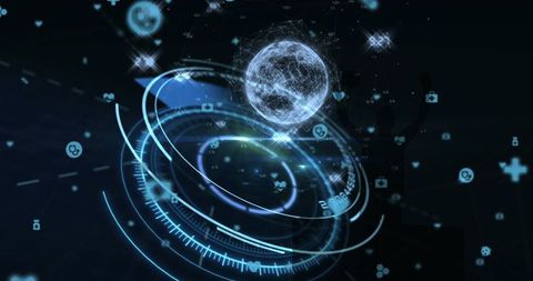 Futuristic Digital Interface with Connections and Global Network - Download Free Stock Images Pikwizard.com