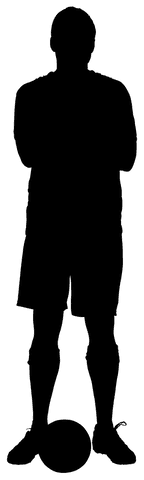 Silhouette of man engaged in dynamic action on transparent background