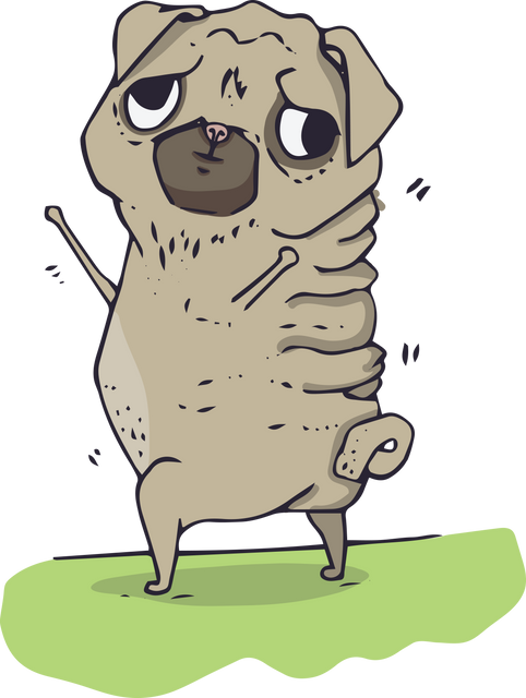 Happy Online Digital Pug Dog on Green Spot Illustration Transparent PNG - Download Free Stock Videos Pikwizard.com