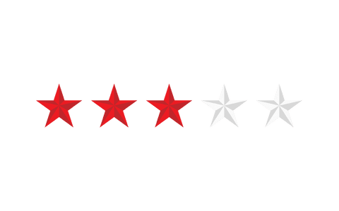 transparent three-out-of-five red star rating on clear background - Download Free Stock Videos Pikwizard.com