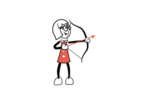 transparent cartoon woman aiming bow and arrow - Download Free Stock Videos Pikwizard.com