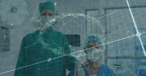 Surgeons Examining Digital Brain in High-Tech Operating Room - Download Free Stock Images Pikwizard.com