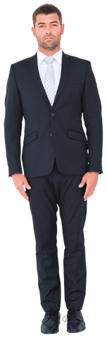 Transparent Businessman Suit Standing Confident Isolated