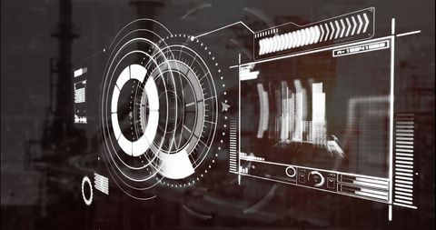 Futuristic Data Interface Over Construction Site Background - Download Free Stock Images Pikwizard.com