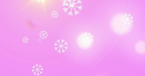 Glowing Snowflakes on Pink Background for Winter and Holiday Design