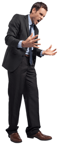 Furious Businessman Expressing Outrage Transparent Background