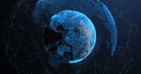 Blue Digital Earth with Global Network Connections - Download Free Stock Images Pikwizard.com