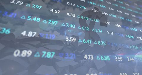 Digital Financial Data with Crashing Dollar Symbol in Background - Download Free Stock Images Pikwizard.com