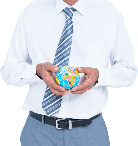 transparent businessman holding small globe illustration - Download Free Stock Videos Pikwizard.com