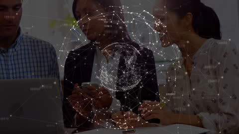 Global Connections Network in Modern Office Concept