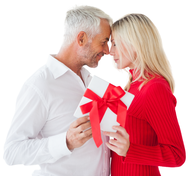 Smiling Mature Couple Holding Gift on Transparent Background - Download Free Stock Videos Pikwizard.com