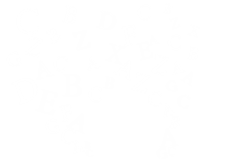 White letters collage on transparent background vector illustration
