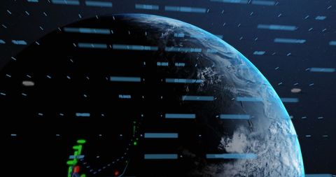 Digital Data Over Earth's Surface in Futuristic Display - Download Free Stock Images Pikwizard.com