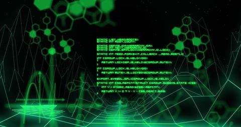 Futuristic Interface with Digital Green Text and Grid - Download Free Stock Images Pikwizard.com