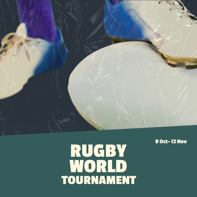 Rugby World Tournament Advertisement with Athletic Equipment - Download Free Stock Templates Pikwizard.com