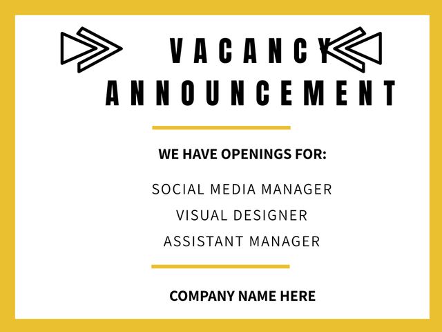 Vacancy Announcement Job Openings for Social Media and Visual Designers - Download Free Stock Templates Pikwizard.com