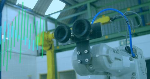 Industrial robot with data analytics overlay in warehouse