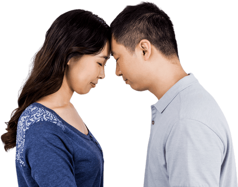 Transparent Image of Couple Sharing Tender Moment by Touching Foreheads - Download Free Stock Videos Pikwizard.com