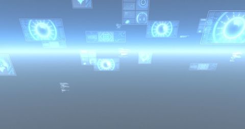 Futuristic Digital Interface with Holographic HUD Elements - Download Free Stock Images Pikwizard.com