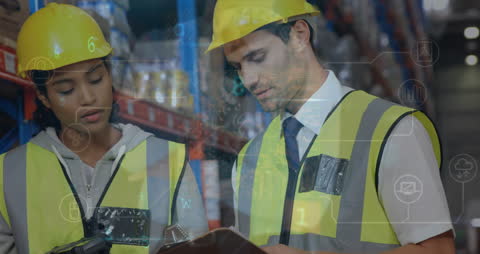 Diverse Warehouse Workers Integrating Cybersecurity in Logistics Operations