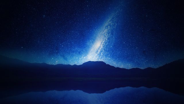 Starry Night Sky with Milky Way Over Mountain Range - Download Free Stock Photos Pikwizard.com