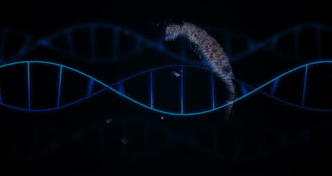 Digital DNA Strands and Globe Animation Concept