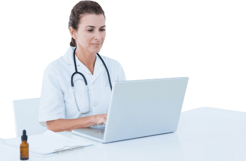 Transparent Background: Female Doctor Using Laptop - Download Free Stock Videos Pikwizard.com