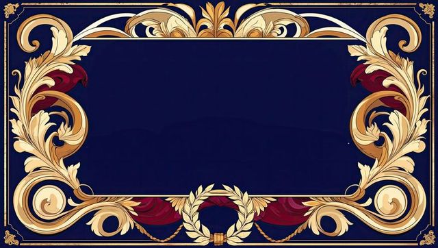 Luxurious ornate gold frame with acanthus and laurel wreath