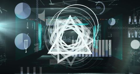 Geometric Shapes and Data on Digital Interface - Download Free Stock Images Pikwizard.com