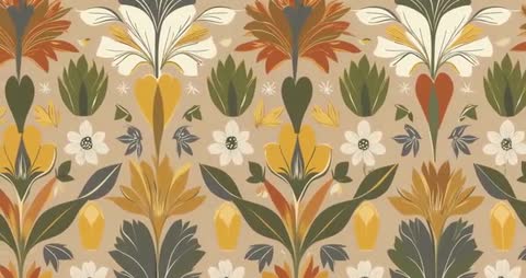 Elegant Vintage Floral Wallpaper with Mustard and Rust Motifs