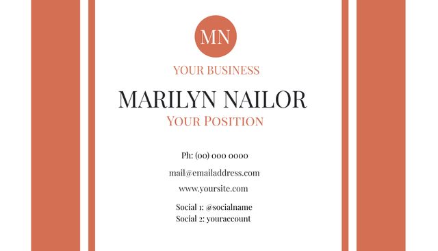 Minimalist Business Card Template with Orange Accent and Border - Download Free Stock Templates Pikwizard.com