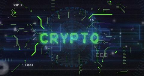 Futuristic cryptocurrency concept with digital interface