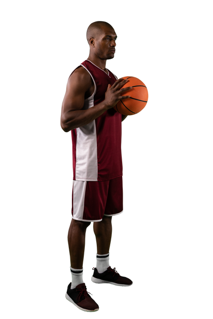 African American Man Holding Basketball on Transparent Background - Download Free Stock Videos Pikwizard.com