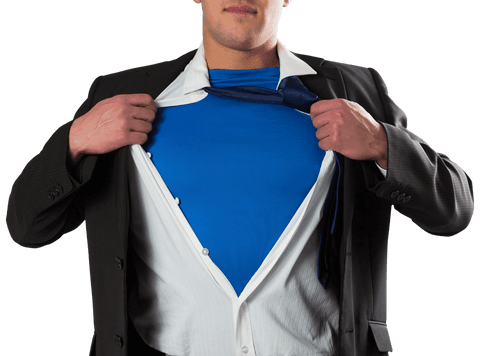 Transparent Businessman Unveiling Superhero Shirt Beneath Suit - Download Free Stock Videos Pikwizard.com