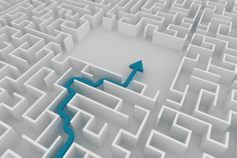 blue arrow navigating transparent 3d maze with success concept - Download Free Stock Videos Pikwizard.com