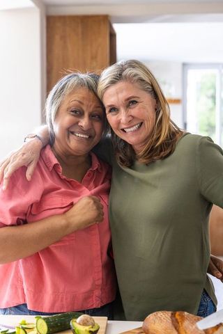 Diverse Friendships Celebrated During Kitchen Culinary Activity