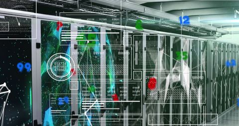 digital data processing in modern computer server room - Download Free Stock Images Pikwizard.com