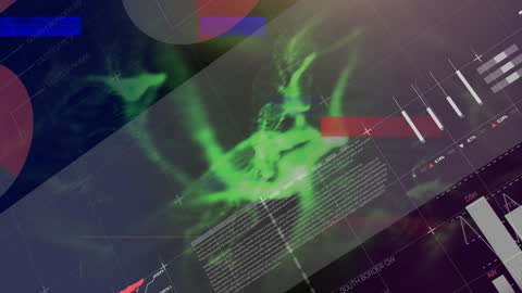 Futuristic Data Streams with Light Trails and Interface Elements