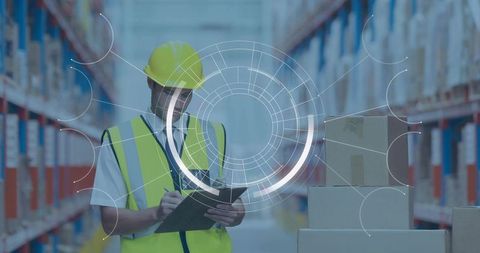 Inspecting warehouse using digital HUD for inventory audit in fulfillment center
