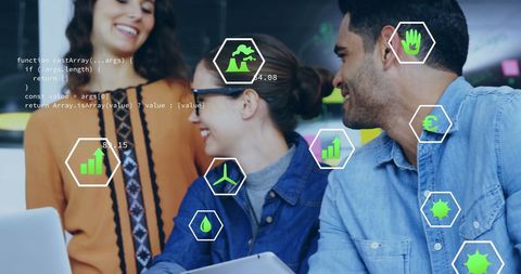 Collaborative Office Meeting on Eco-Friendly Initiatives