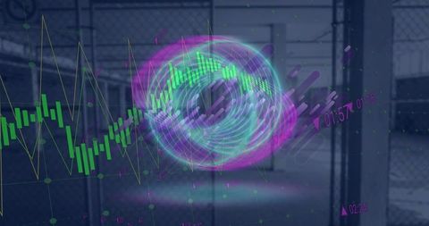 Futuristic data analysis in industrial setting with holographic display