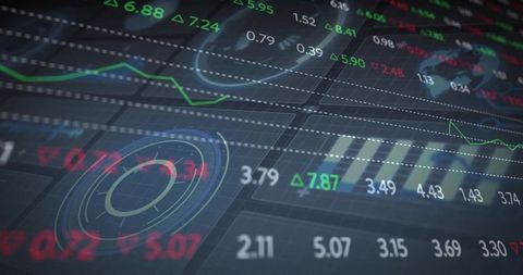 Digital Financial Dashboard on Trading Screen Visualizing Data Trends