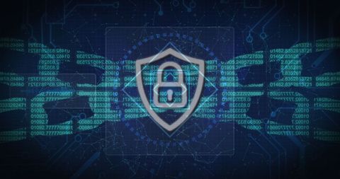 Digital Security Shield Over Data Network and Binary Code - Download Free Stock Images Pikwizard.com