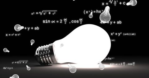 Illuminated Concepts of Mathematics with Light Bulbs - Download Free Stock Images Pikwizard.com