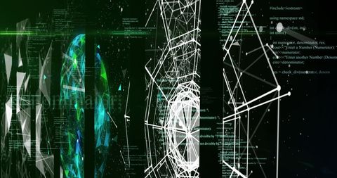 Abstract Digital Code and Wireframe Design - Download Free Stock Images Pikwizard.com