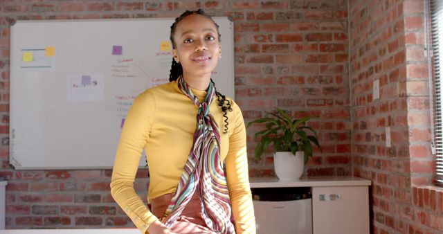 Confident Businesswoman with Stylish Outfit in Modern Office - Download Free Stock Images Pikwizard.com