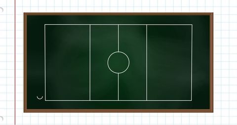 Soccer Field Diagram on Chalkboard Background