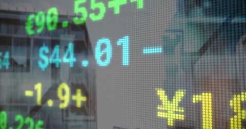 Digital Stock Market Figures Overlaying Skyline - Download Free Stock Images Pikwizard.com